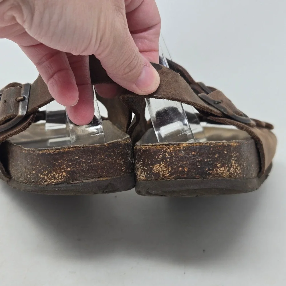 Birkenstock Milano Leather Sandals‎ Brown Oiled Leather Backstrap Mens 40 L9 M7
